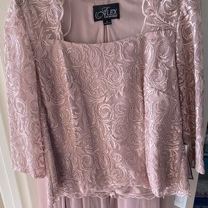 Size 14, Alex Evenings two piece dusty rose dress set